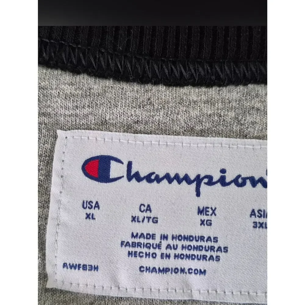 Champion Black Crewneck Sweatshirt Men's XL NWT Sleeve Logo Athleisure